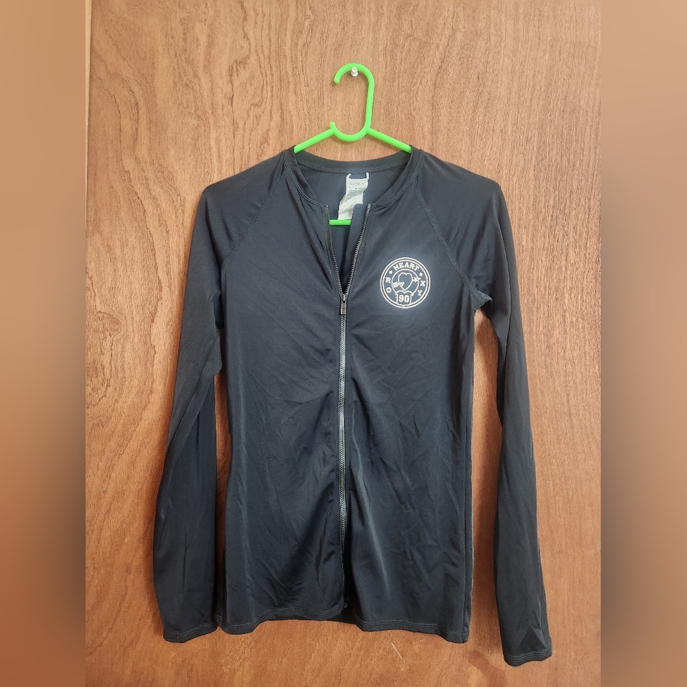 ROXY SWIM SHIRT LONG SLEEVES SIZE LARGE COLOR BLACK